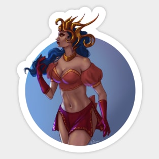 Epic pinup with metal crown Sticker